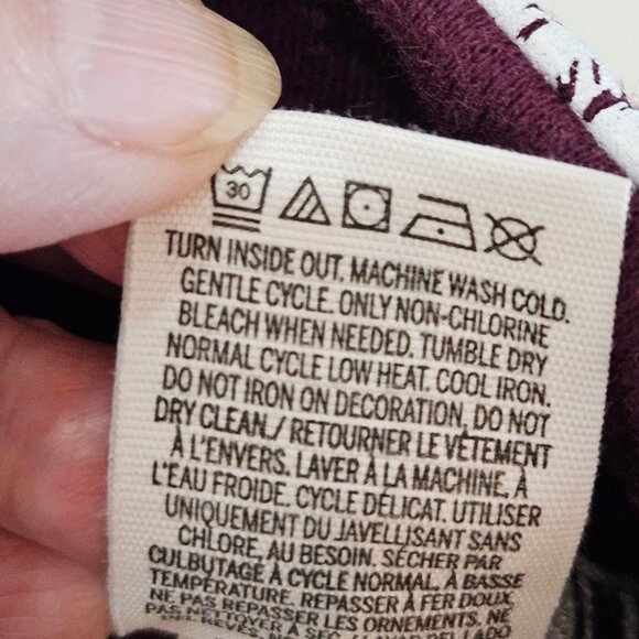 Victorias Secret PINK Maroon Half Zip Mockneck Sweatshirt Palm Print  Size Large - Picture 8 of 8